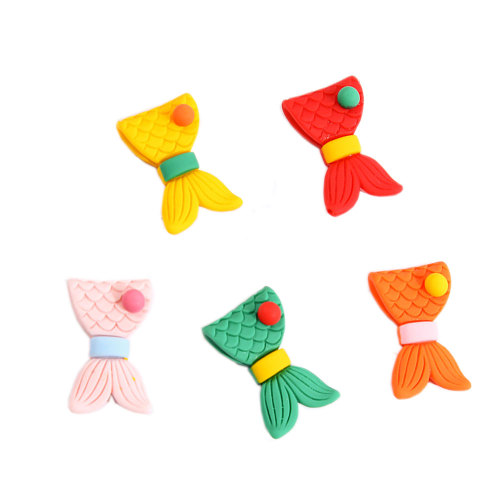 Kawaii Candy Color Mermaid Tail Charms Lovely Fairy Tale Mermaid Tails Flatback Resin Cabochons For Hair Bow Center Decoration