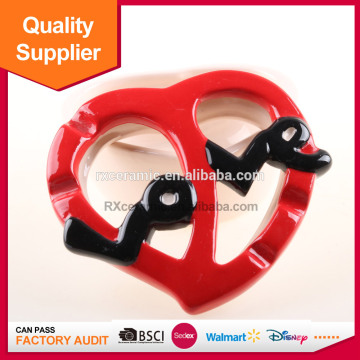 Sweety heart shape ceramic ashtray love shape ashtray