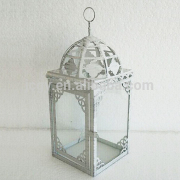 Glass iron lantern moroccan style home decor
