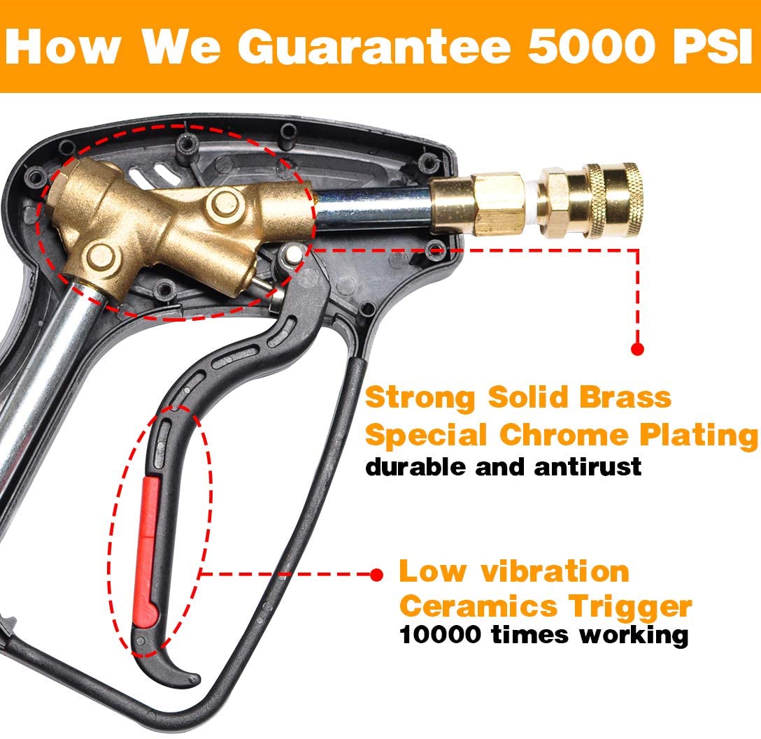 Short Power Spray Gun  M22 Fitting 4000 PSI