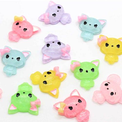 Multi Farben Mini Cute Cat Shaped Tier Perlen Schleim für handgemachte Craft Decor Charms Telefon Shell DIY Spacer Artikel