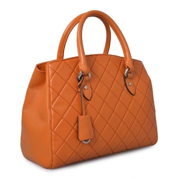 Square Grid Genuine Leather Lady Fashion Tote Handbags