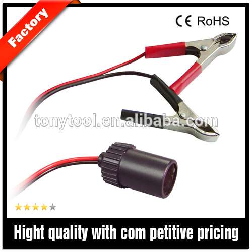 12V Cigarette Lighter Plug Wiring with Battery Clip