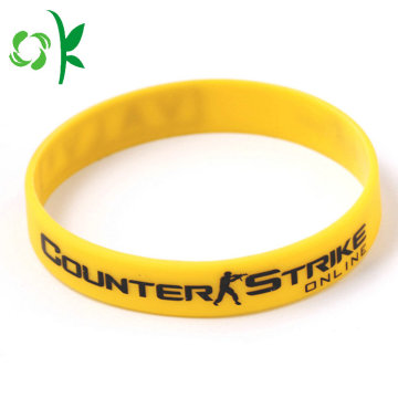 Fashional Style Logo Printed Epoxy Silicone Bracelet