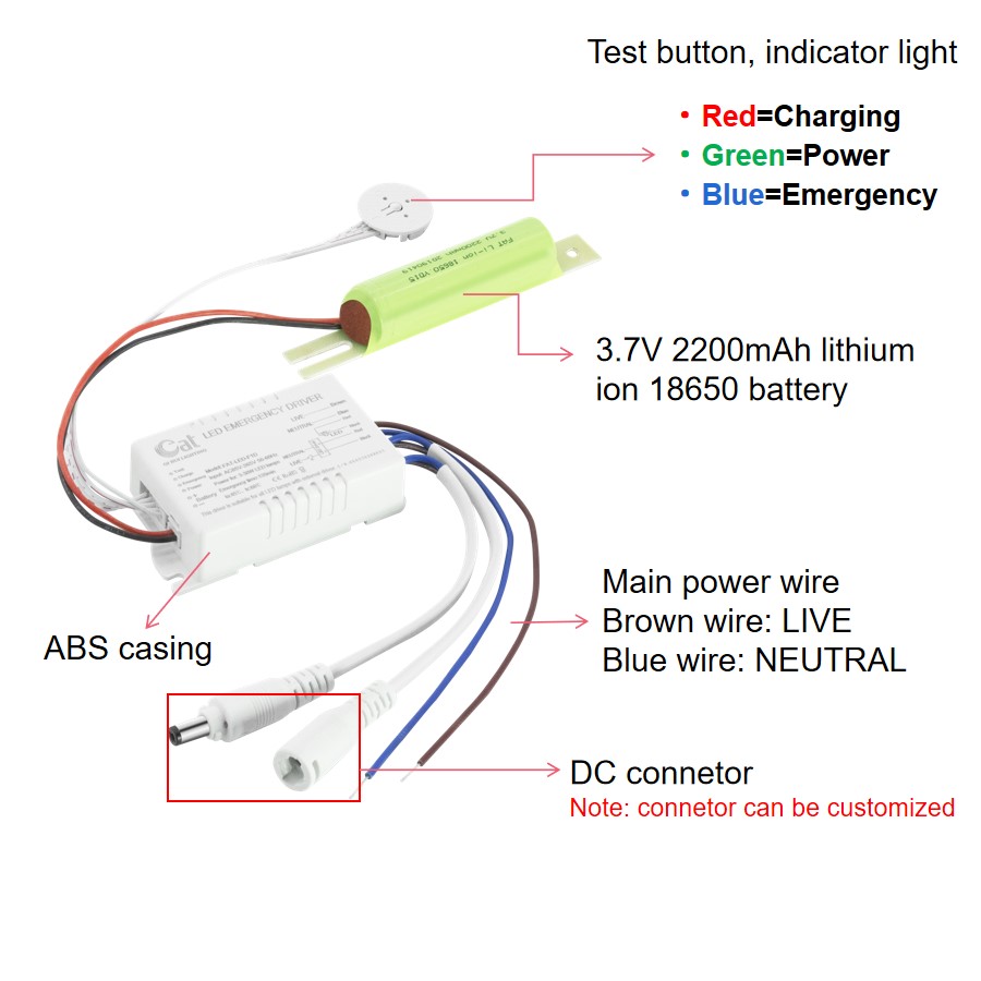 Tamanho pequeno LED Backup de bateria de emergência