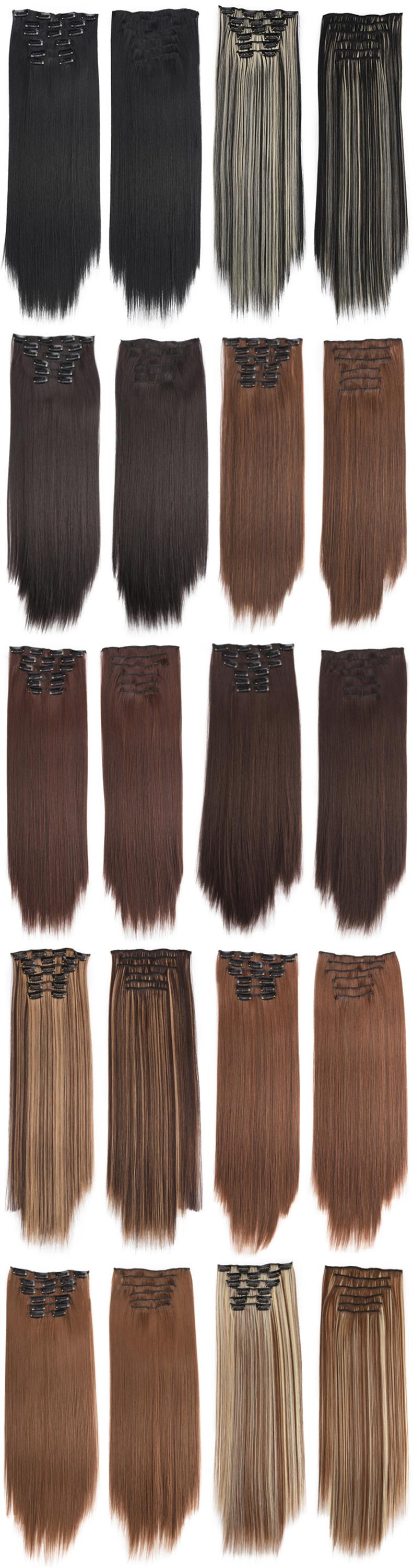 Factory Wholesale Price with clip synthetic hair Straight hair color available