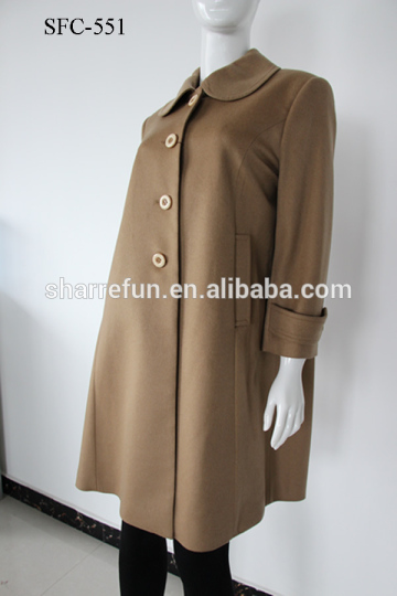 Elegant Ladies Wool Cashmere Long Coat