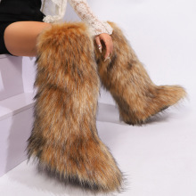 Wholesale Custom Design Winter Women's Fake Mink Fur Snow Boots
