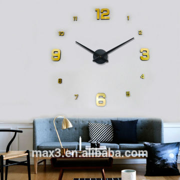 Chinese clock movements acrylic mirror luxury wall clock for decoration