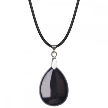 Crystal 25x35mm Teardrop Pendant Necklace women Men