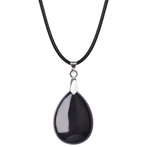 Tigers Eye 25x35mm Teardrop Pendant Necklace women Men