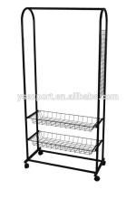 cloth display rack showing rack with wheels removable cloth hanger