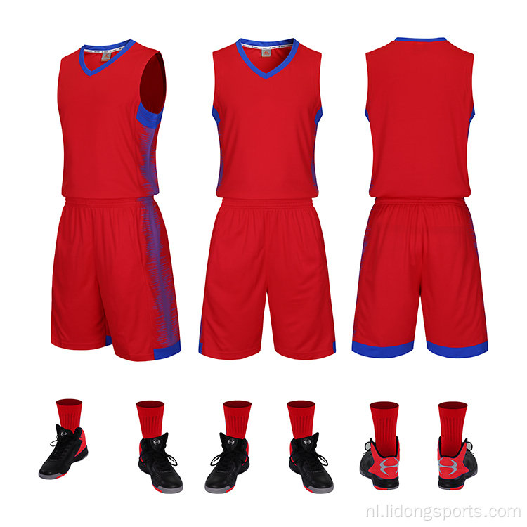 Hoogwaardige 100% polyester modieuze basketbal jerseys