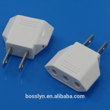 2 round Pin to 2 flat pin adapter plug Europe to America travel Plug adapter