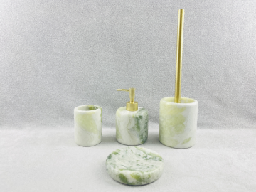 Classy Apple Green Marble Bathroom Accessories set