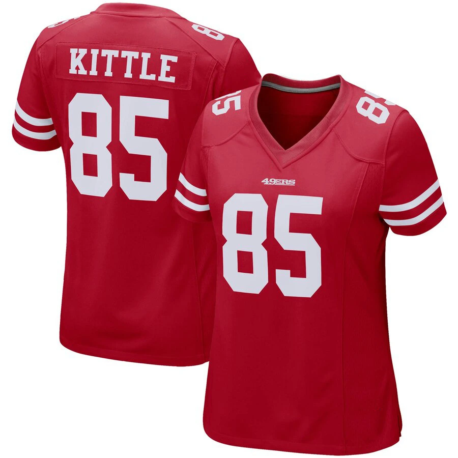 Wholesale Custom Women 49ers Jerseys 16 Montana 80 Rice 85 Kittle American Football Jerseys