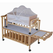Custom Newborn Baby Wooden Baby Cot Bedding , Baby Sleeping Cot