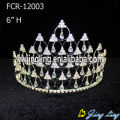 Coronas de concurso de bling rhinestone alto de 6 pulgadas