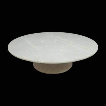 Marble white stone cake stand and server