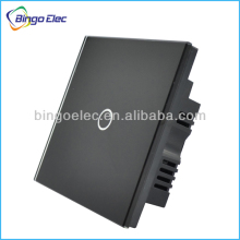 single gang black glass touch light switch