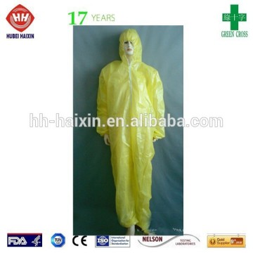 Disposable laboratory suits yellow