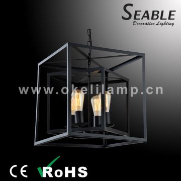 Industrial hanging light matte black vintage metal pendant lamp