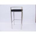 leather bar chair in stainless steel