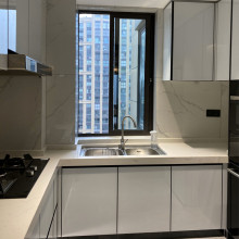 Glass door panel kitchen