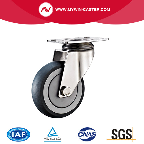 Plate Swivel TPR Stainless Steel Caster