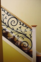 Decorative wrought iron indoor staircase design