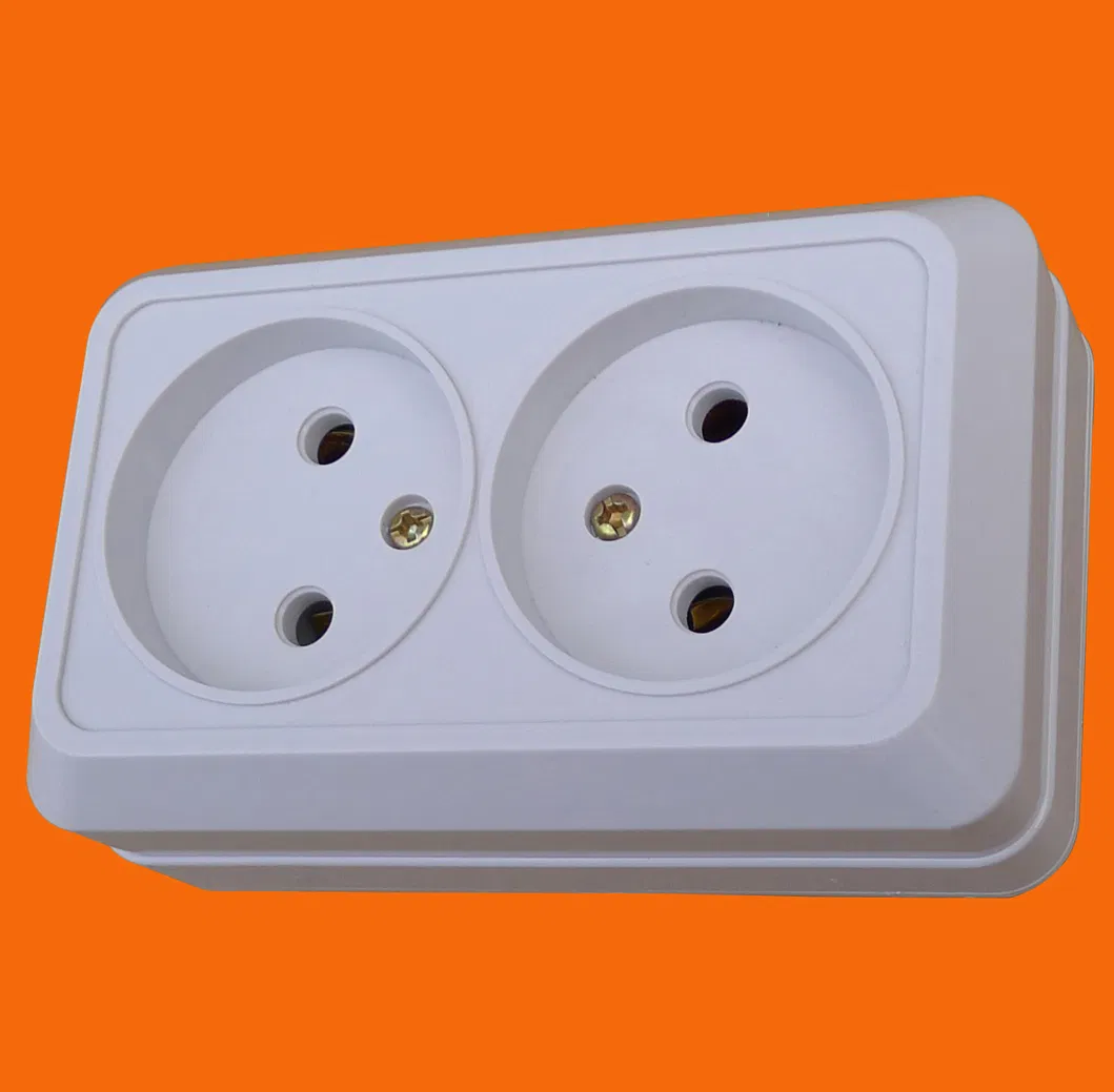 Surface-Mounted Two-Position European Wall Socket German Standard Switch Socket