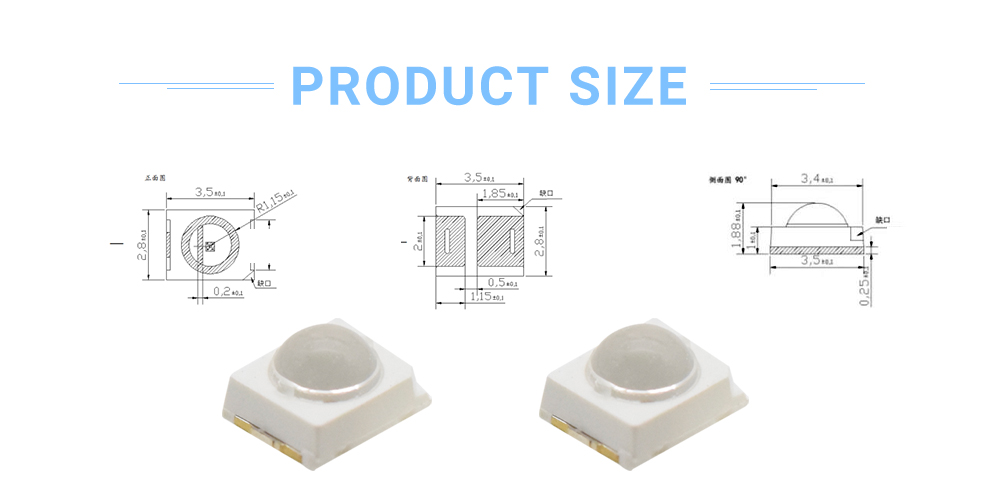 2835 smd led blue size