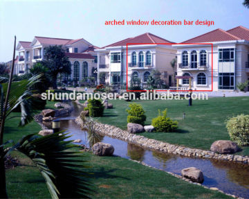 wood arched window aluminum grill design wood window