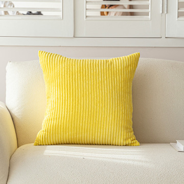 Wholesale Yellow Stripe Pillow Cover - Soft Velvet & Plain Cushion Cover