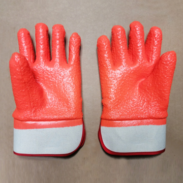 Safety Orange PVC Coated Gloves waterproof 28cm