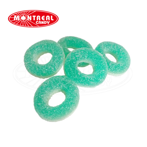 Mini ring blueberry fruit confectionary sour gummy candy