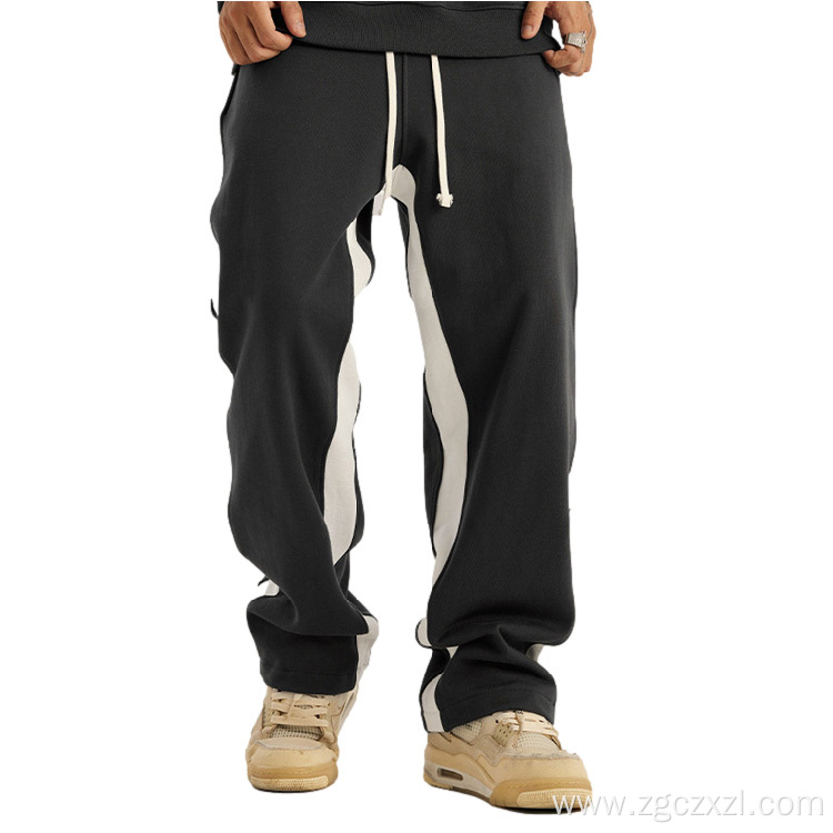 New Color Contrast Straight Pants Loose Sweatpants