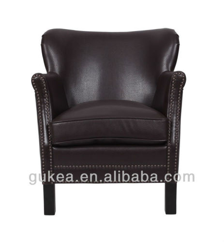 Black leather chair accent chair tub chair GK115