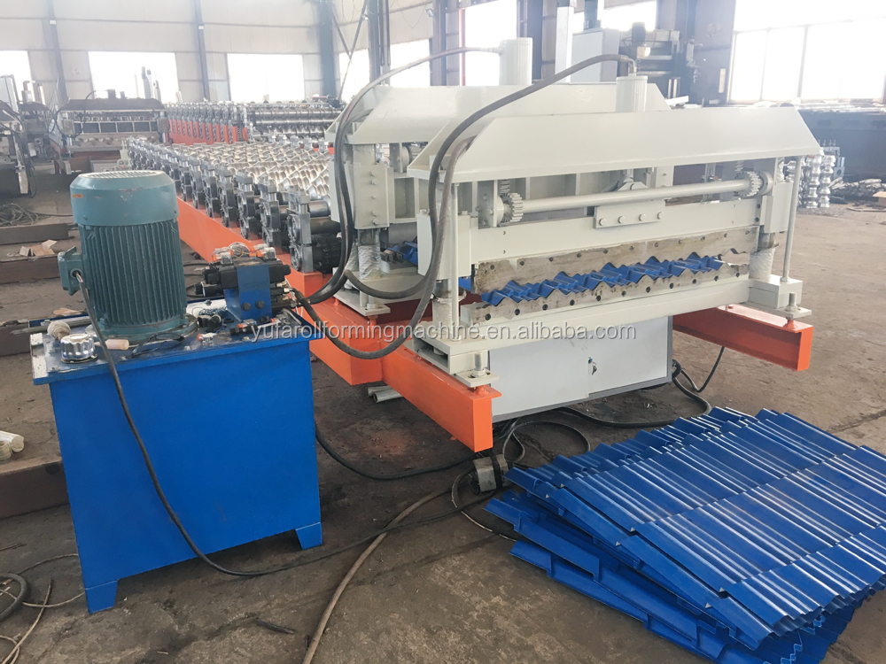 Negeria Al-zinc step tile roofing panel roll forming machine for sale