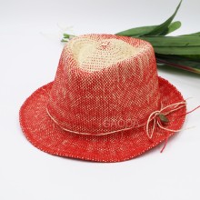 Red paper machine made fedora hat summer