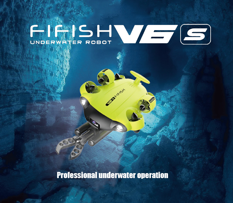 FIFISH V6S Professional Underwater Marine Drone ROV AUV Robots with Manipulator for Inspection and Aquaculture