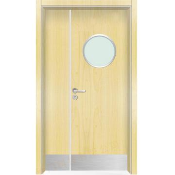 Hospital doors laminated design walnut front wood door