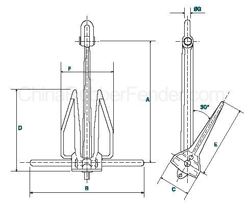 Mooring Danforth Anchor for Marine Ship