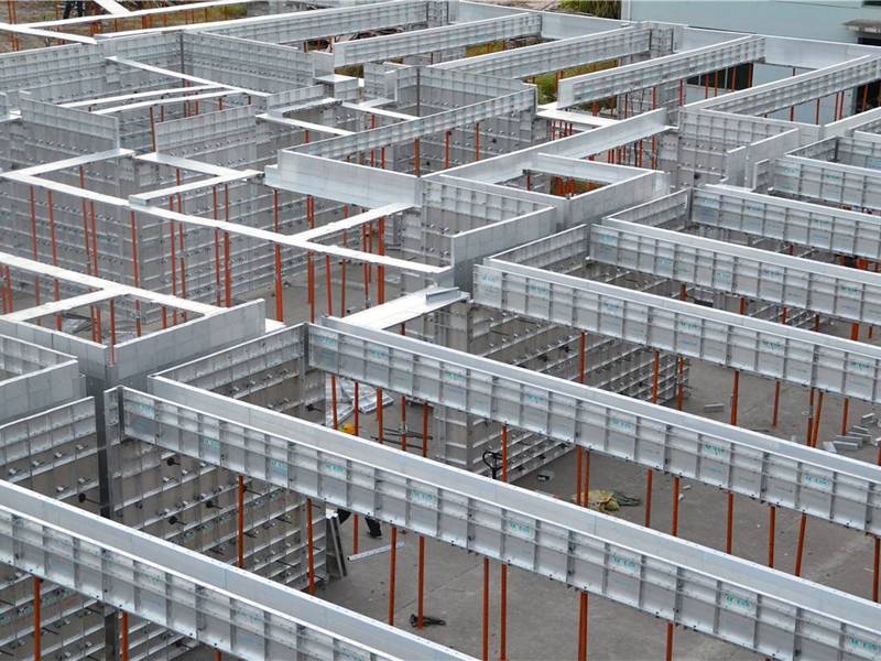 Aluminum construction formwork for concrete forms plywood