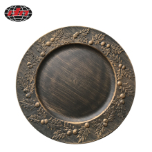 Antique Holly Design Plastic Charger Plate