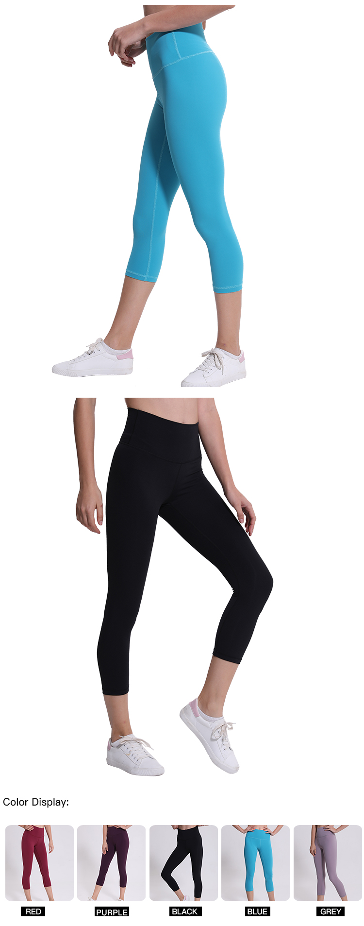 Second skin leggings lu fabric yoga leggings colorful nylon spandex running tights