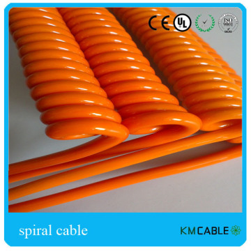 Four cores copper conductor elastic Spiral Cable