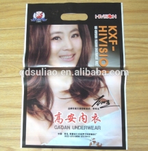 Promotion ldpe plastic printing die cut handle shopping bags