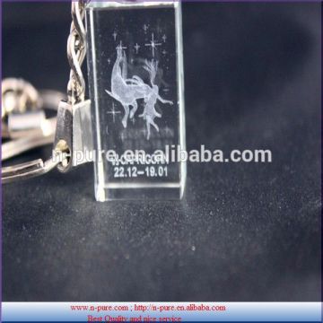 Personalized 3D Laser Engraved Led Light Wholesale Crystal Keychains