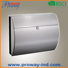 outdoor waterproof stainless steel mailbox with newspaper holder